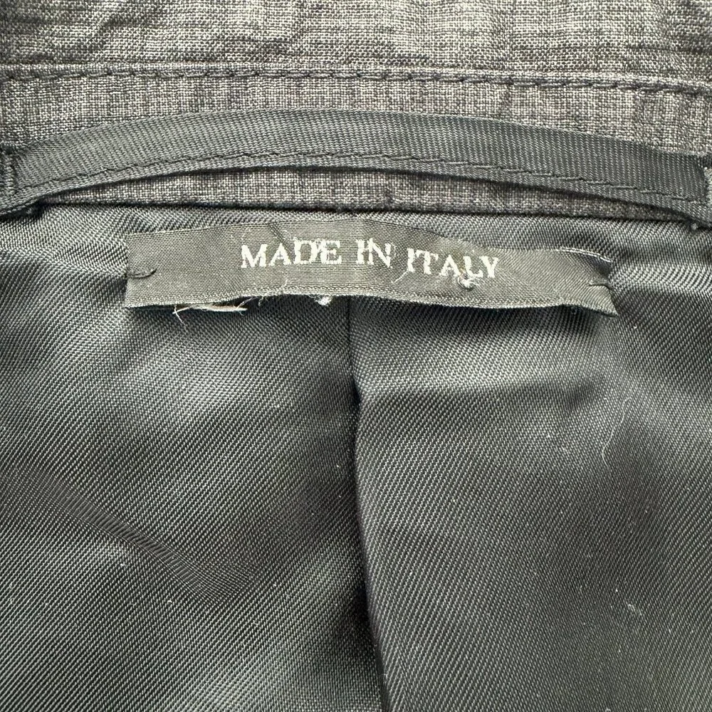 PRADA Charcoal Gray Textured Cotton Suit Blazer 52L